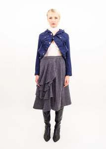 AD2007 Felted wool asymmetric ruffle skirt