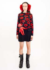 Comme Des Garcons: AD2008 lip print fine wool sweater