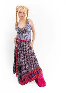 Jojo The Label: Clashing tartan maxi skirt