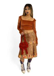 Tansey: Long sleeve corset top- velvet