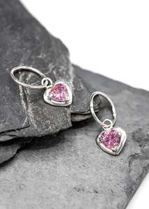 Sgs Jewellery: Sweetheart hoop earrings- pink