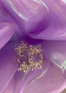 Sgs Jewellery: Butterfly ring- pale pink cz