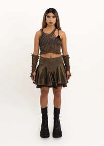 Masc Menswear: Asymmetric rag knit tank top