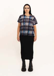 Tartan Plissé Top