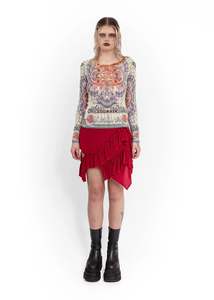 S/S 1994 bank note print mesh top