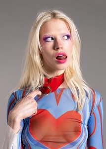 Exomorph By Gemma Proebst: Cherry red patent choker with o-ring