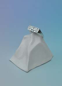 Heart Nouveau etched signet ring