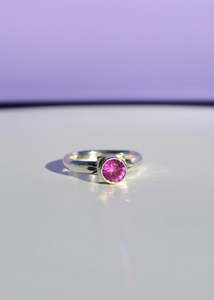 Pedestal Ring- hot pink ruby