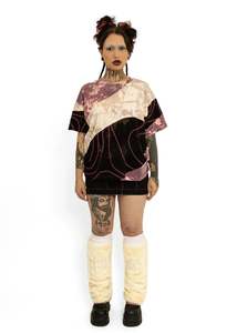 Bleached wavy panelled t-shirt #1