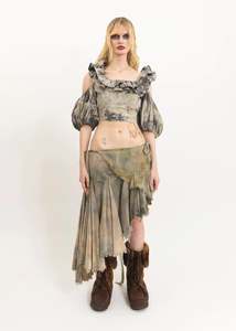 Awatea: Bleached puff sleeve faerie top