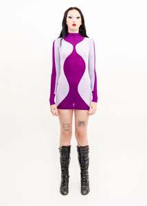 Hourglass mesh dress- Violet Vision