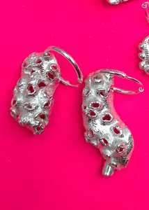 Flora Bird: Berry sleeper earrings