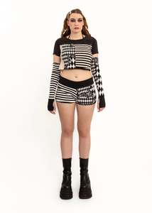 Harlequin/ stripe mash up patchwork baby tee