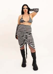 Harlequin/ stripe mash up bikini top