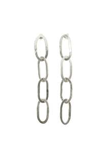 Screaming Jewellery: Hammered link chain earrings