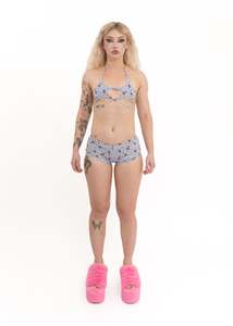 Lingerie Swimwear: Ditsy floral starkini/ swim shorties set