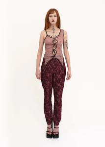 Bonded lace barrel jeans