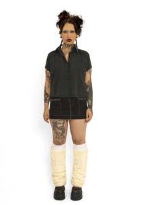Witchy Pin Up Girl Collared Shirt