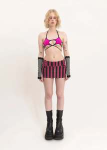 Mall goth striped micro mini skirt