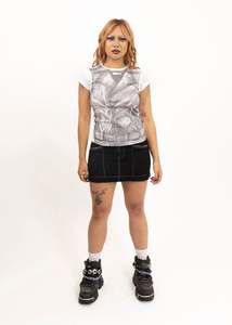 Trompe l'oeil leather daddy graphic tee