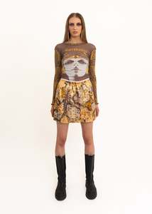 Vintage Skirts: Metallic jacquard bubble skirt