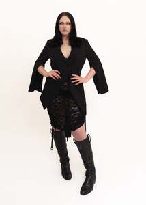 Vintage Outerwear: Structured jacket with flared sleeves