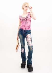 Vintage Jeans Pants: Hand painted jeans