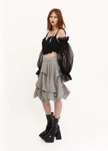 Gathered mesh sleeves