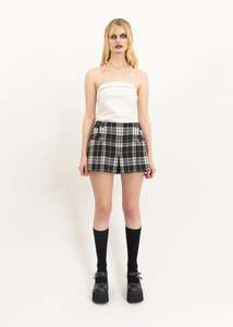 Vintage Shorts: Pleated wool tartan skort