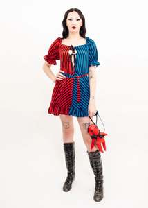 Independent Dresses: Clashing stripe juggalo princess dress