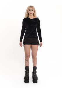 Lucky Last: Synthetica off shoulder glittery velvet top *Archive*