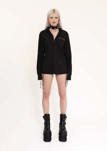 Trompe l’oeil “zipper” detail shirt