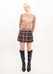 Gaultier: 90s vintage lace print mesh top