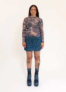 Vivienne Westwood 1: Milky Way print denim mini skirt