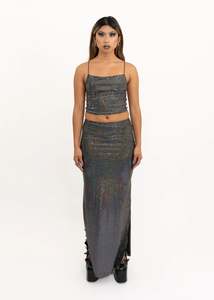 Iridescent sequinned two piece set