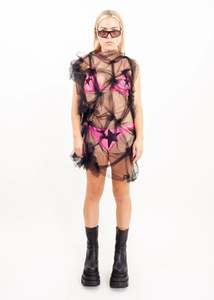 Jac Joy Hullena: Tulle ruched mini dress