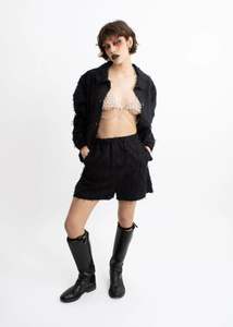 Sample bomber jacket/ shorts suit set