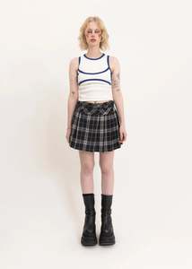 Spitsubishi: Spit Tank Top- White/ Blue