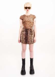 Hot Girl Halloween Edit: Leopard print mesh baby tee