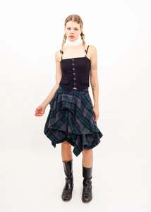 Hot Girl Holiday Edit: Structured tartan pin tuck skirt
