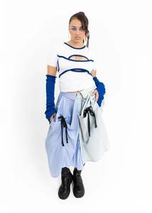 Billy Blamires: Shirt skirt- blue