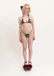 Olivia Rowan: Bow bow micro bikini- black