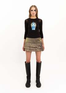 Maleficent Liquid Ruffle Mini Skirt