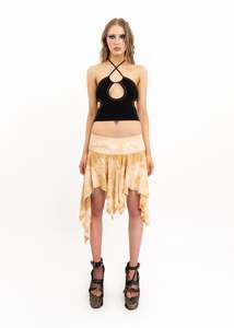 Independent Designer: Cut Out Halter Top- Black