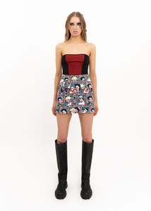 Skirts: 1996 vintage Pop Art Faces print mini skirt