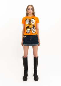 Bb Vintage: Kiss Punk Baby tee- orange