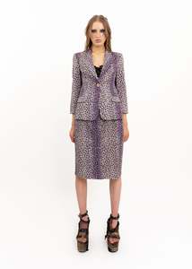 Bb Vintage: Leopard print two piece skirt suit