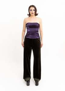 Velvet trousers with dome side