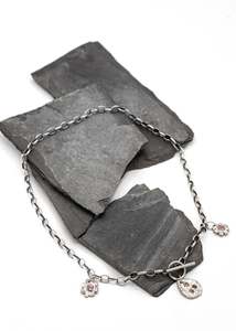 Tri-charm sapphire necklace