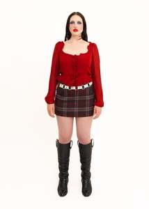 Italia polka dot button front blouse